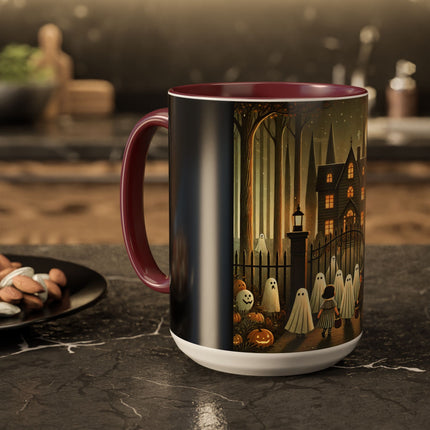 Ghostly Welcome – A Halloween Night Colorful Mugs (11oz, 15oz)