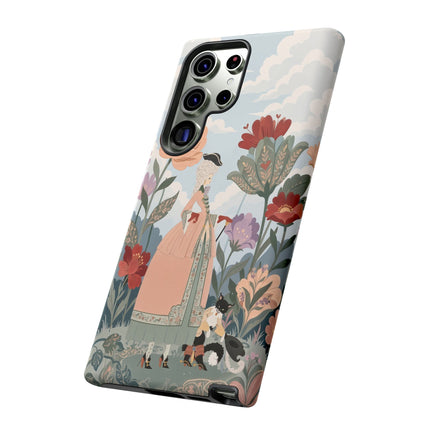 🌹🐈 The Lady And Puss In Boots Phone Case – Art Deco Floral Whimsy