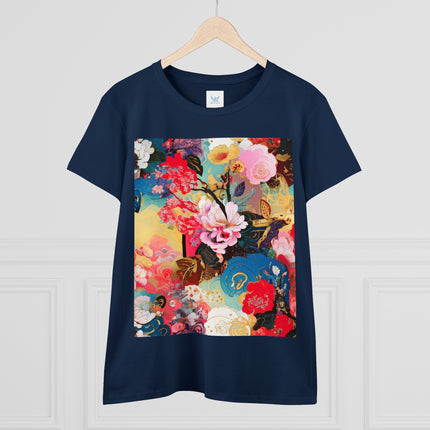 Women's Ethereal Irises Print Midweight Cotton Tee