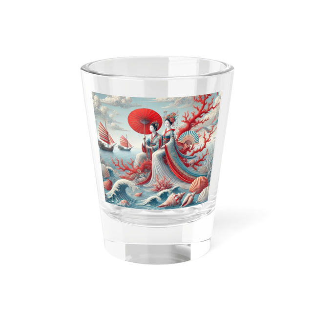 Ladies by the Quiet Sea Shot Glass – Elegant Coastal Fantasy
