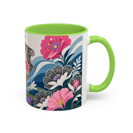 🌸🎀 The Pink Lace Garden Promenade Colorful Mug – Art Deco Fashion Elegance
