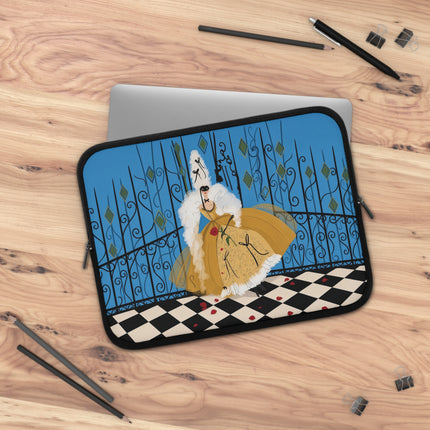 🎭🌹 The Lady Behind The Gilded Gates Laptop Sleeve – Art Deco Masquerade Elegance