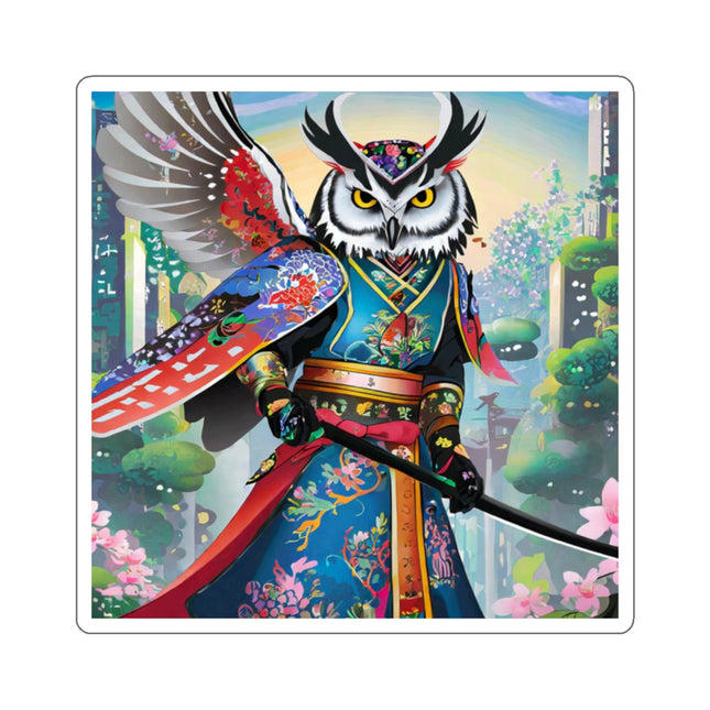 Cyberpunk Samurai Owl Kiss-Cut Stickers (4 Sizes)