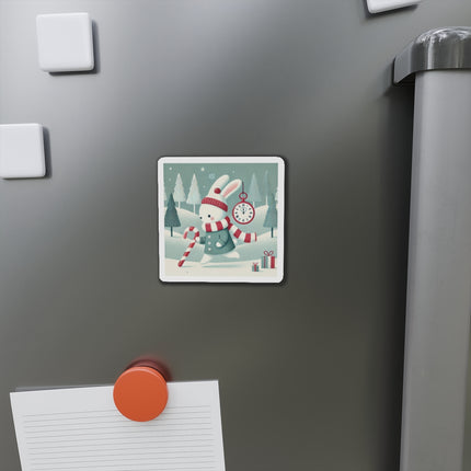 Candy Cane Timekeeper Bunny Die-Cut Magnets (5 Sizes)