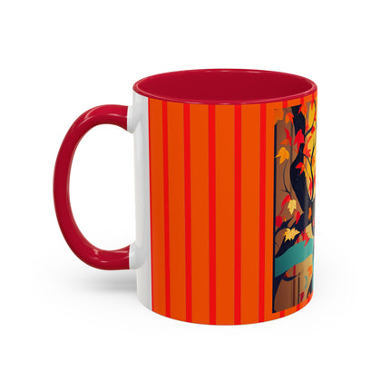 Black Cat in Kimono Colorful Mugs, 11oz