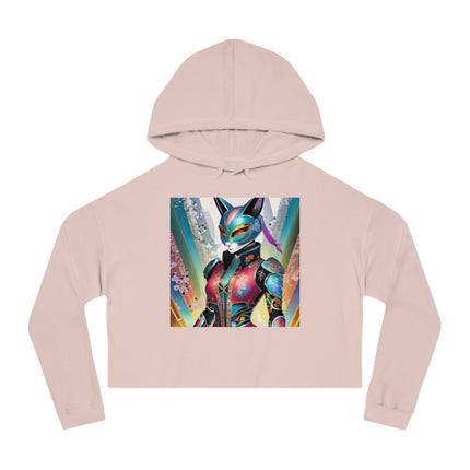 Cyberpunk Chic Cropped Hooded Sweatshirt