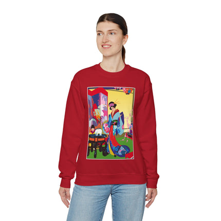 A Timeless Journey by Umberto Brunelleschi Heavy Blend™ Crewneck Sweatshirt