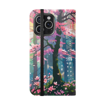 🦊⚔️ Cyberpunk Samurai Maiden Flip Case – Neon Grace & Warrior Courage
