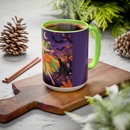 🎃🧙 The Witch Of Jack-O'-Lantern Hollow Colorful Mug – Whimsical Halloween Charm