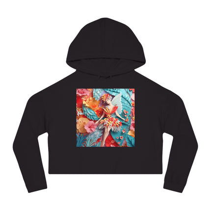 Hibiscus Fairy Women’s Cropped Hooded Sweatshirt
