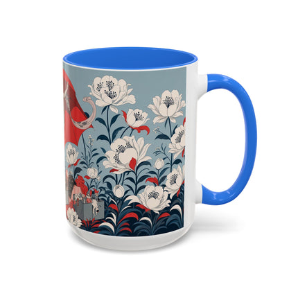 ❤️🌺 The Scarlet Parasol Spectacle Colorful Mug – Art Deco Fashion Elegance
