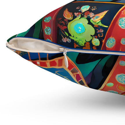 Cyberpunk Samurai Spun Polyester Square Pillow