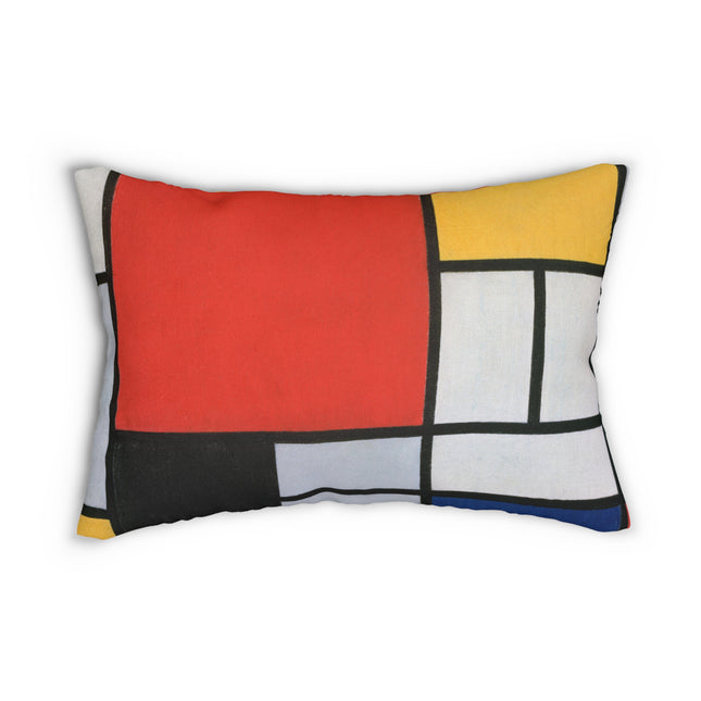 Composition with Red, Yellow, Blue, and Black by Piet Mondrian Spun Polyester Lumbar Pillow
