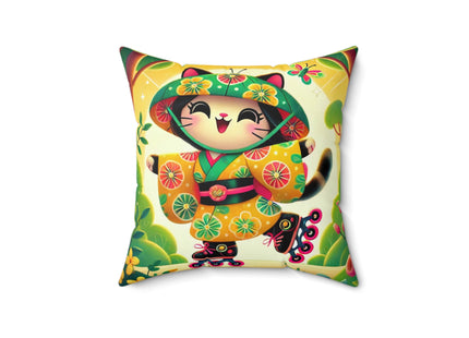 Firefly Dance on Wheels Spun Polyester Square Pillow