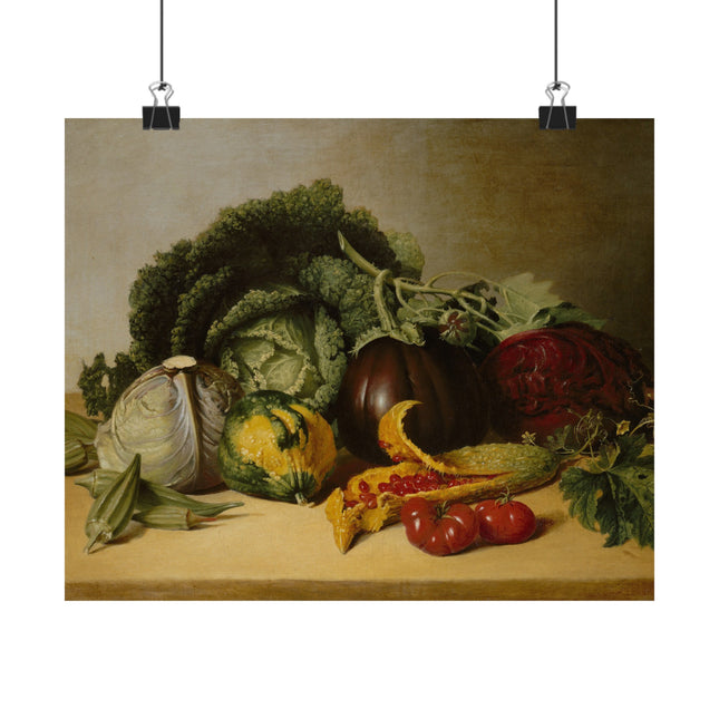 Still Life, Balsam Apple, and Vegetables by James Peale Matte Horizontal Posters