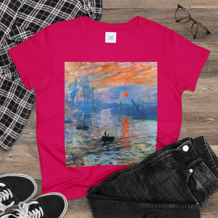 Sunrise by Claude Monet Women's Midweight Cotton Tee