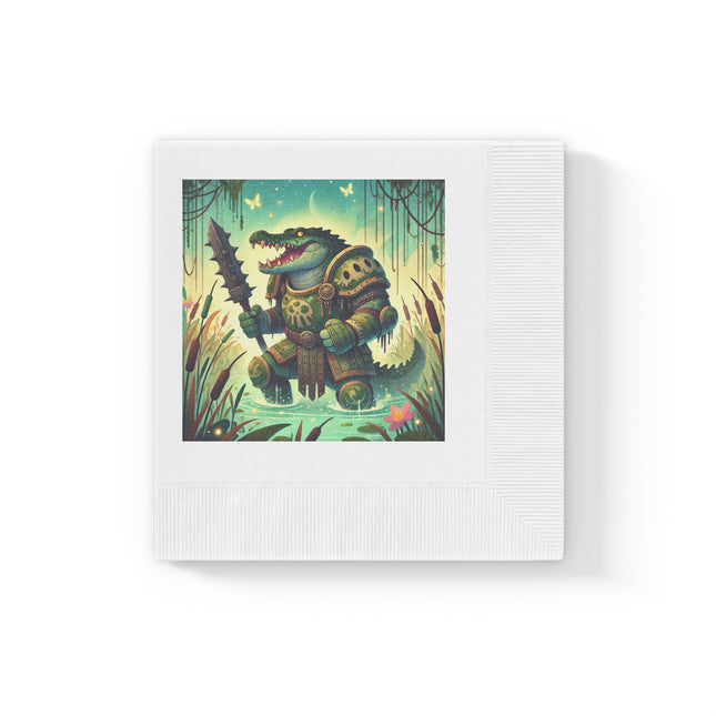 Swamp Tyrant White Coined Napkins