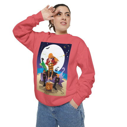 Moonlit Pirate Halloween Unisex Garment-Dyed Sweatshirt