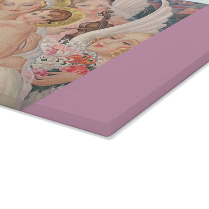 Madonna with Child Surrounded by Musical Angels by Gerda Wegener Glass Cutting Board