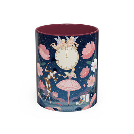 🕛🌸 Midnight Waltz Before Christmas Colorful Mug – Art Deco Holiday Fantasy