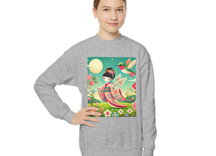 Geisha Fairy and the Hummingbird Blossom Youth Crewneck Sweatshirt
