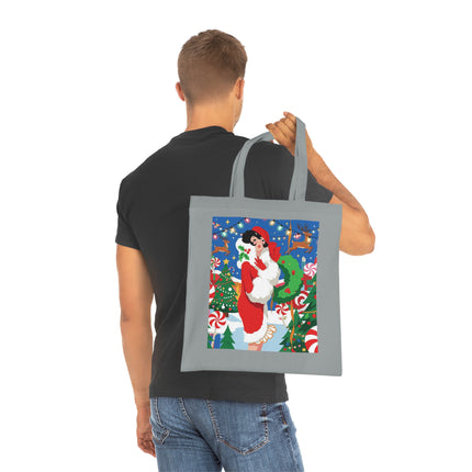 🍬🎄 The Lady Of The Peppermint Christmas Garden Cotton Tote Bag – Art Deco Holiday Fantasy