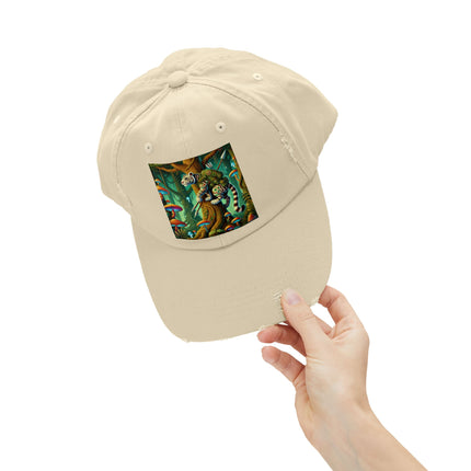 Silent Stripes Unisex Distressed Cap