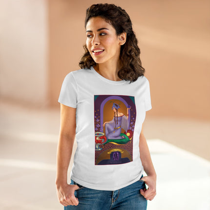 February & Amethyst (from the Gem Series) by Sofia Chiostri Women's Midweight Cotton Tee