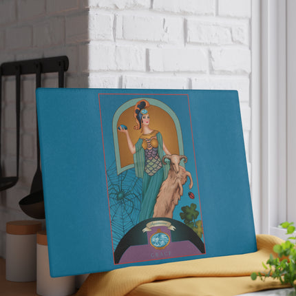 March & Aquamarine Zodiac Glass Cutting Board