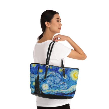 The Starry Night by Vincent Van Gogh PU Leather Shoulder Bag
