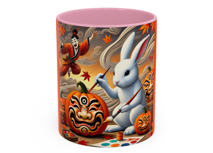 Halloween Rabbit’s Kabuki Jack-o’-Lanterns Colorful Mugs (11oz, 15oz)