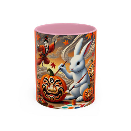 Halloween Rabbit’s Kabuki Jack-o’-Lanterns Colorful Mugs (11oz, 15oz)