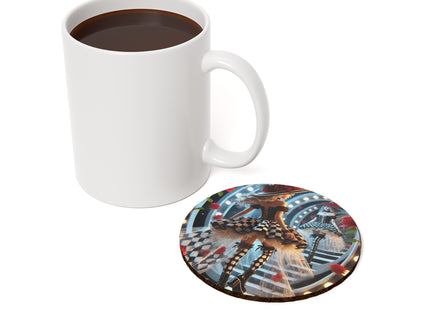 Halloween Witch Through the Mirror Cork Back Coaster