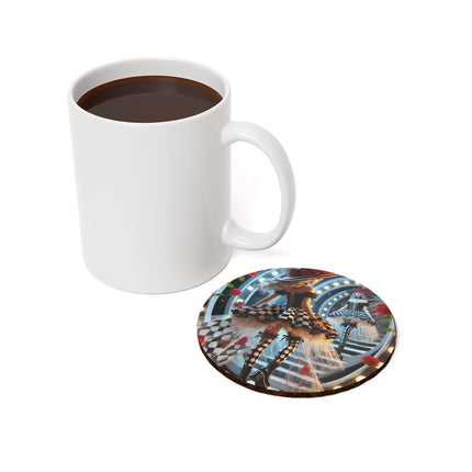 Halloween Witch Through the Mirror Cork Back Coaster