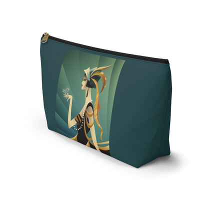 Art Deco Flapper with Bird Cosmetic Bag – Elegant Glamour & Timeless Style