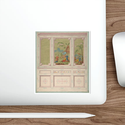 Chinoiserie scenes by Anonymous Die-Cut Stickers (5 Sizes)