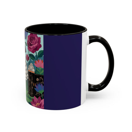 The Lady Of The Lotus Garden Colorful Mugs – Art Deco Botanical Elegance