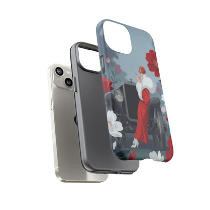 🚗🌺 The Lady Of The Grand Touring Car Phone Case – Art Deco Motoring Elegance