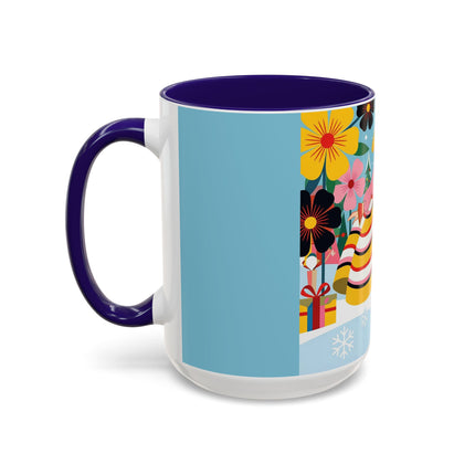 🌼🎄 The Christmas Blossom Belle Colorful Mug – Colorful Art Deco Holiday Fantasy
