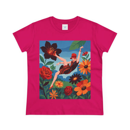 🌺✨ The Lady In The Fabulous Flowers Cotton Tee – Art Deco Floral Fantasy