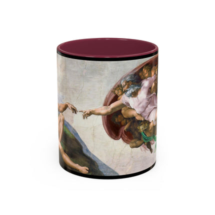 The Creation of Adam by Michelangelo Buonarroti Colorful Mugs (11oz, 15oz)