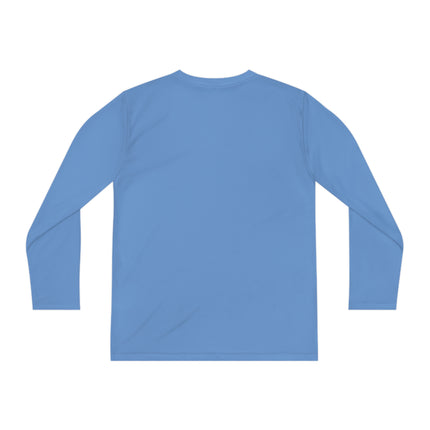 Cyber Cat Glamour Youth Long Sleeve Competitor Tee – Neon Elegance & Futuristic Style