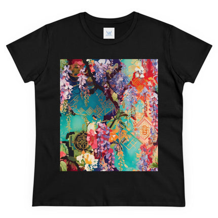 Golden Wisteria Symphony Women's Midweight Cotton Tee