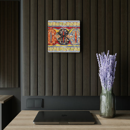 Reproduction of the Shield Frieze by Emile Gilliéron Acrylic Wall Clock, Round and Square