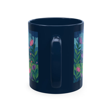 🌸☂️ The Lady Of The Enchanted Garden Stroll Ceramic Mug – Art Deco Floral Whimsy