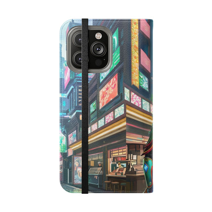 🐆🦜 Cybernetic Duets Flip Case – Neon Elegance & Digital Harmony