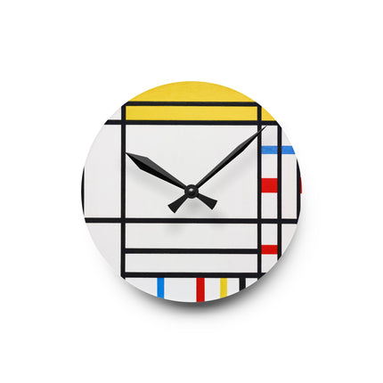 Place de la Concorde by Piet Mondrian Acrylic Wall Clock, Round and Square