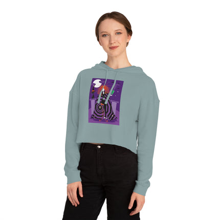 Mystic Elegance Women’s Cropped Hooded Sweatshirt