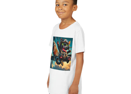 Parachuting Cat Commando Youth Short Sleeve Tee