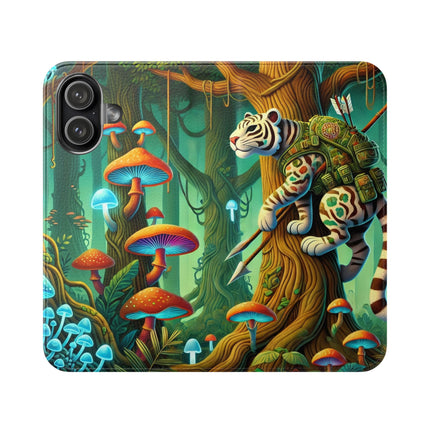 🐅🌿 Silent Stripes Flip Case – Stealth, Grace & Enchanted Forest